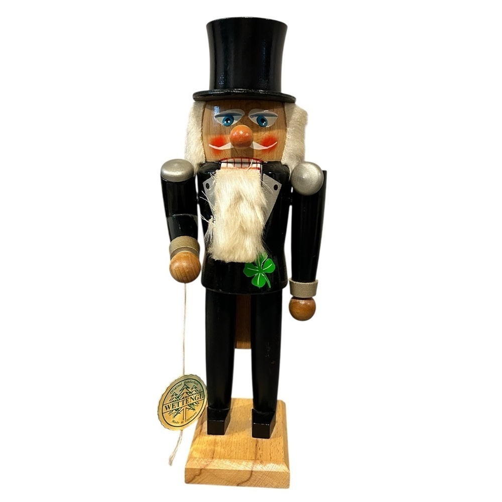 Vintage WETTENGL German Handarbeit  Nutcracker Irish Clover Hair Beard Top Hat